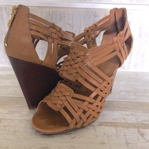 Tory Burch Royal Tan Wedge Sandals